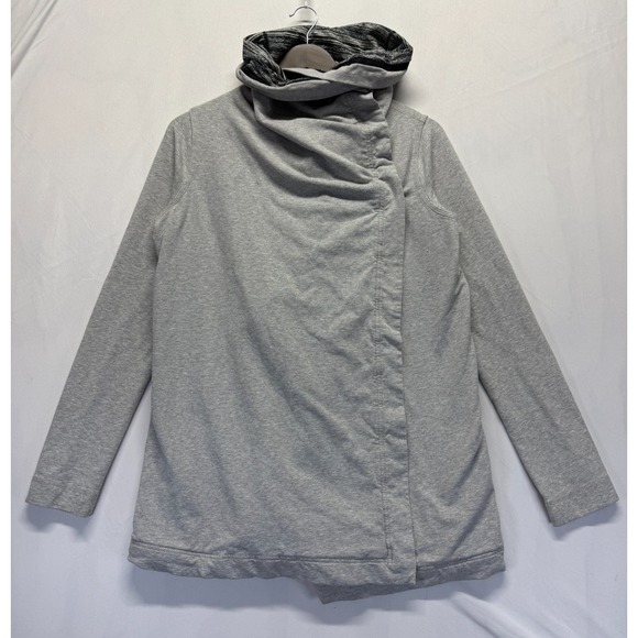 lululemon athletica Sweaters - Lululemon Savasana Wrap‎ Jacket Womens 8 Heather Gray Lined Funnel Neck Athletic